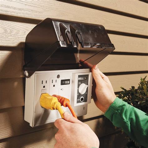 electrical box outside of house|outdoor electrical outlet box enclosure.